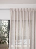 French Pleat Pinch Ready Made Curtains In Sheer Desert