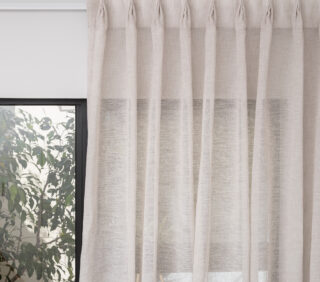 French Pleat Pinch Ready Made Curtains In Sheer Desert