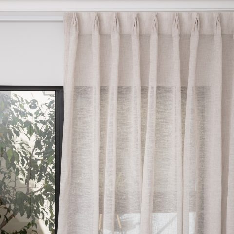 French Pleat Pinch Ready Made Curtains In Sheer Desert