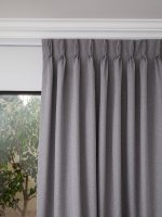 French Pleat Pinch Ready Made Curtains in Self lined 100% blockout Charcoal