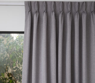 French Pleat Pinch Ready Made Curtains in Self lined 100% blockout Charcoal