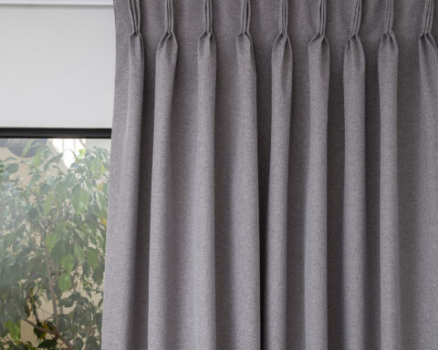 French Pleat Pinch Ready Made Curtains in Self lined 100% blockout Charcoal