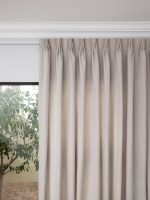 French Pleat Pinch Ready Made Curtains in Cotton lined linen Desert