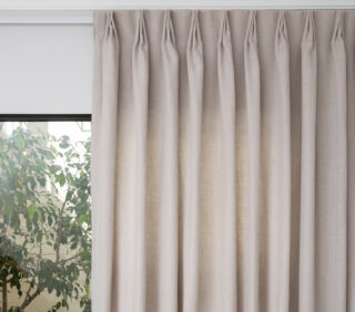 French Pleat Pinch Ready Made Curtains in Cotton lined linen Desert