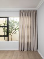 French Pleat Pinch Ready Made Curtains in Cotton lined linen Desert