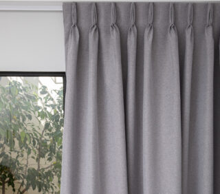 French Pleat Pinch Ready Made Curtains in Self lined 100% blockout Graphite