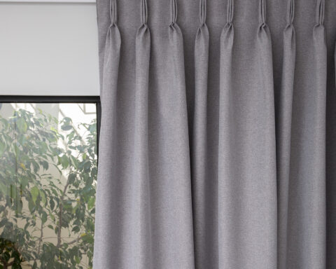 French Pleat Pinch Ready Made Curtains in Self lined 100% blockout Graphite