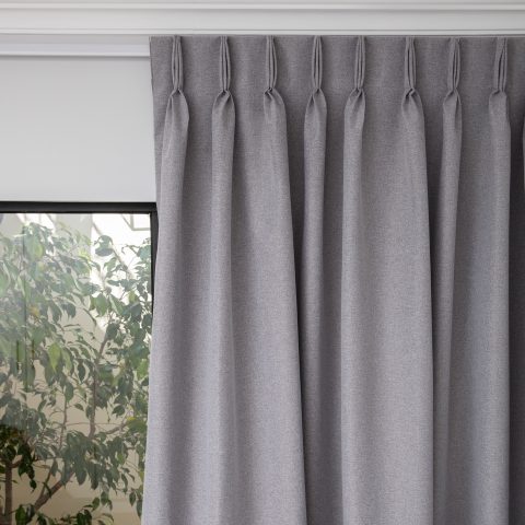 French Pleat Pinch Ready Made Curtains in Self lined 100% blockout Graphite
