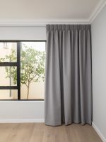 French Pleat Pinch Ready Made Curtains in Self lined 100% blockout Graphite