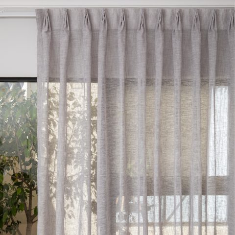French Pleat Pinch Ready Made Curtains in Sheer Dove
