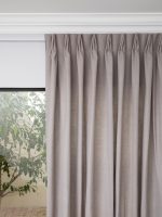 French Pleat Pinch Ready Made Curtains in Cotton lined linen Khaki