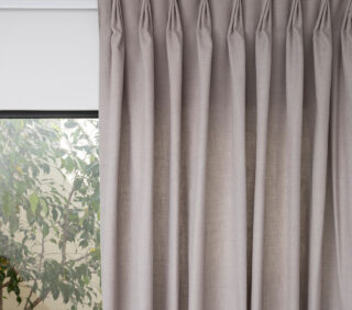 French Pleat Pinch Ready Made Curtains in Cotton lined linen Khaki