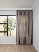 French Pleat Pinch Ready Made Curtains in Cotton lined linen Khaki