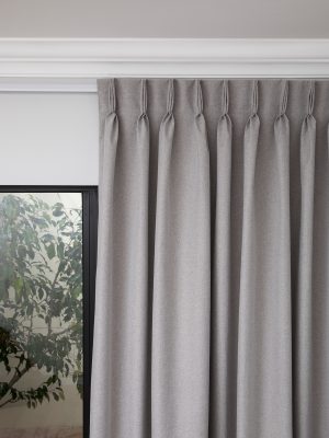 French Pleat Pinch Ready Made Curtains in Self lined 100% blockout Dove