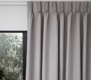 French Pleat Pinch Ready Made Curtains in Self lined 100% blockout Dove