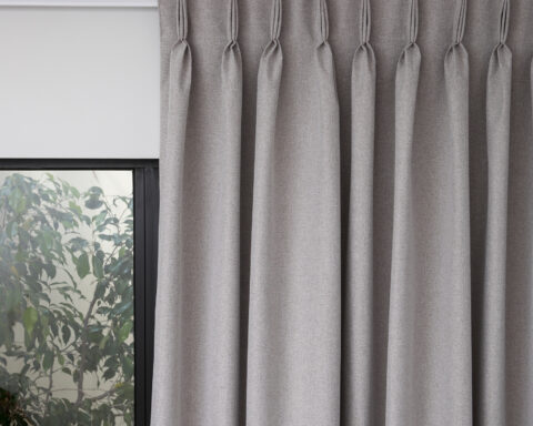 French Pleat Pinch Ready Made Curtains in Self lined 100% blockout Dove
