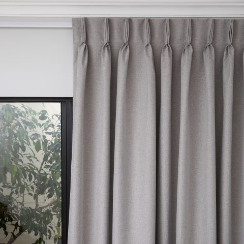 French Pleat Pinch Ready Made Curtains in Self lined 100% blockout Dove
