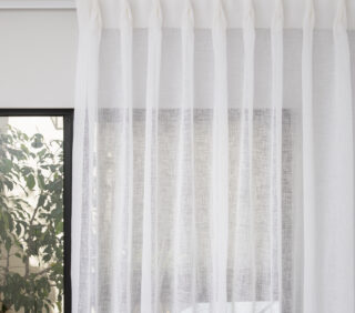 French Pleat Pinch Ready Made Curtains in Sheer White