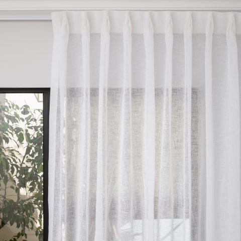 French Pleat Pinch Ready Made Curtains in Sheer White